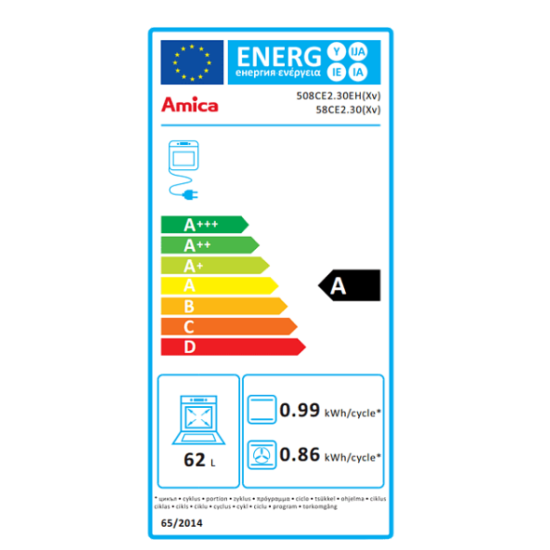 Amica 55352 inox kerámialapos tűzhely