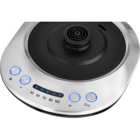 ECG RK1781 1,7l üveg/nemesacél vízforraló 40 ÉS 100 ° C KÖZÖTTI HŐMÉRSÉKLET-SZABÁLYOZÁSSAL különböző típusú teákhoz, meleg italokhoz és bébiételekhez