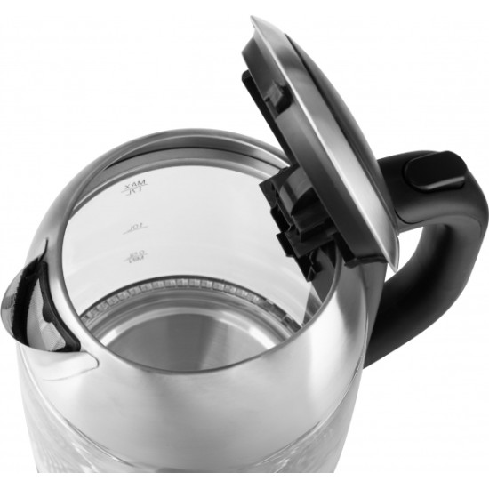 ECG RK1781 1,7l üveg/nemesacél vízforraló 40 ÉS 100 ° C KÖZÖTTI HŐMÉRSÉKLET-SZABÁLYOZÁSSAL különböző típusú teákhoz, meleg italokhoz és bébiételekhez