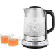 ECG RK1781 1,7l üveg/nemesacél vízforraló 40 ÉS 100 ° C KÖZÖTTI HŐMÉRSÉKLET-SZABÁLYOZÁSSAL különböző típusú teákhoz, meleg italokhoz és bébiételekhez