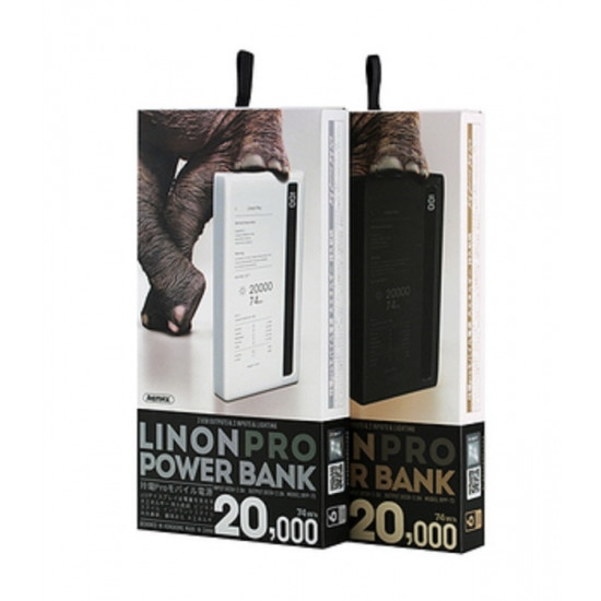 REMAX Power Bank - Linon Pro Power - polimer, 2A kimenet 20000mAh RPP -73 fehér