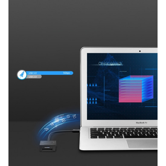 Ugreen Card reader kártyaolvasó USB 3.0 SD / micro SD, fekete 20250