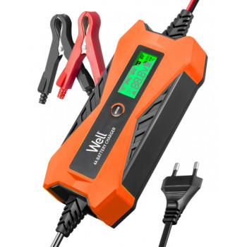 Well Autós akkumulátor töltő- 230V - 2A/4A automata, CHAR-CAR-4612-WL