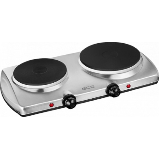 ECG EV2512 S rozsdamentes dupla elektromos főzőlap INOX, rezsó