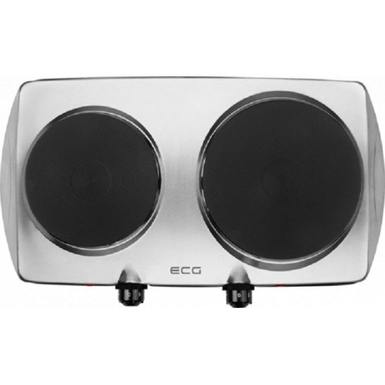 ECG EV2512 S rozsdamentes dupla elektromos főzőlap INOX, rezsó