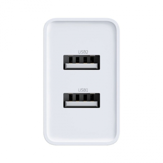 Baseus CCFS-R02 fali töltő 2x USB 2.1A, 10,5 W, fehér