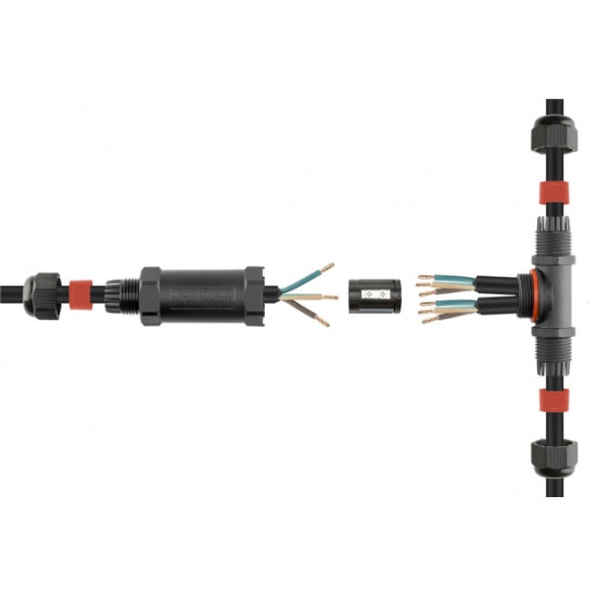 Goobay 81286 Vízálló T-idomú csatlakozó, IP68