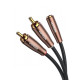 Ugreen 60998, 3,5 mm mini jack (aljzat) - 2xRCA (csatlakozó) aucio kábel 5m barna