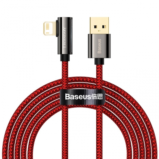 Baseus CACS000109 Legend 90 fokban döntött USB - Lightning kábel 2.4A 2m piros