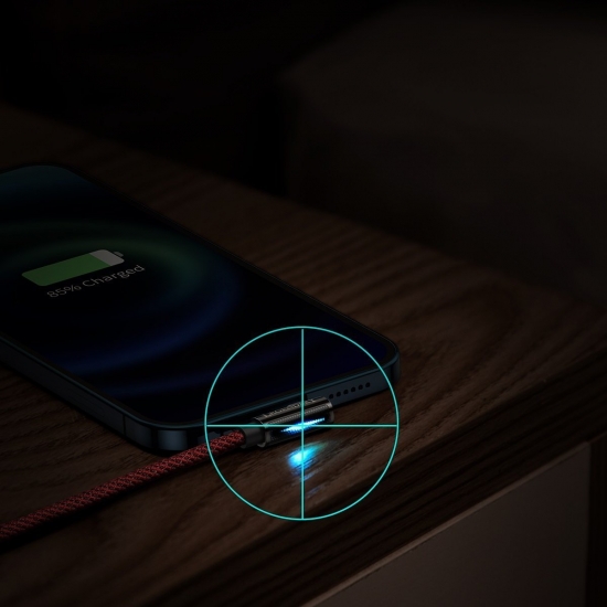 Baseus CACS000109 Legend 90 fokban döntött USB - Lightning kábel 2.4A 2m piros