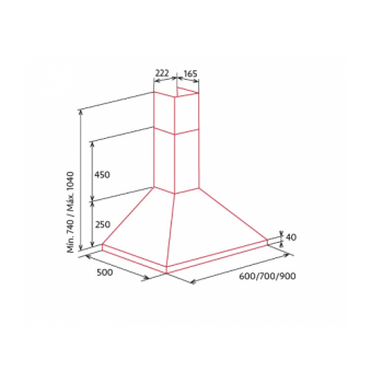 Nodor NORBREEZE SCALA 70 X/B inox kürtös konyhai elszívó 70cm