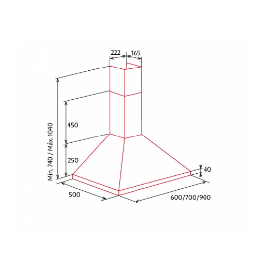 Nodor NORBREEZE SCALA 70 X/B inox kürtös konyhai elszívó 70cm