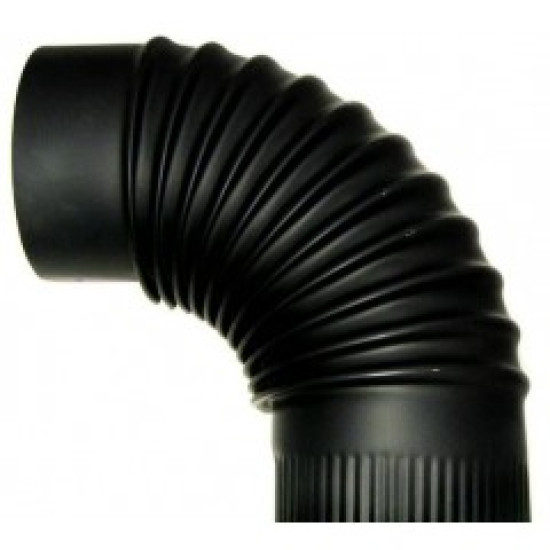 Könyökcső 120mm fekete 0,5mm 90°