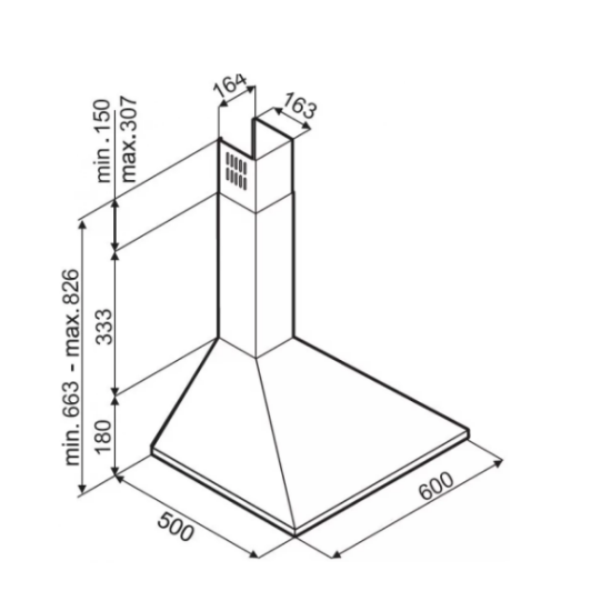 SLX SK 60 S kürtős páraelszívó ezüst