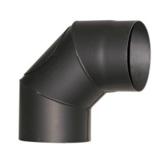 Füstcső könyök 180mm/90°, 1,5mm vastag tisztítónyílással