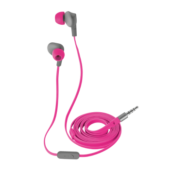 Trust Aurus vízálló pink fülbe helyezhető fejhallgató lapos, gubancgátló kábellel, ideális a szabadtéri sportokhoz 21019