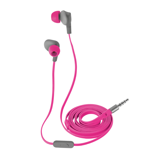 Trust Aurus vízálló pink fülbe helyezhető fejhallgató lapos, gubancgátló kábellel, ideális a szabadtéri sportokhoz 21019