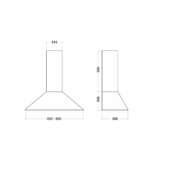 Kdesign BOKSZ ECO 80 T400 fekete rusztikus konyhai elszívó 80cm