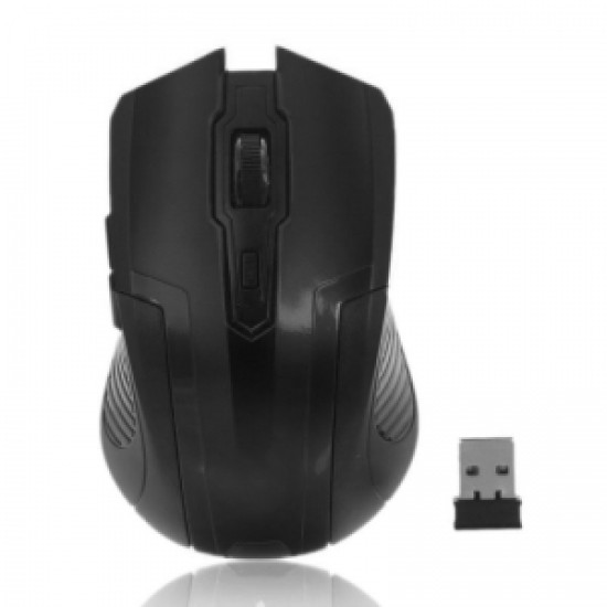 Vezetéknélküli optikai egér 1600dpi, fekete, 2.4GHz