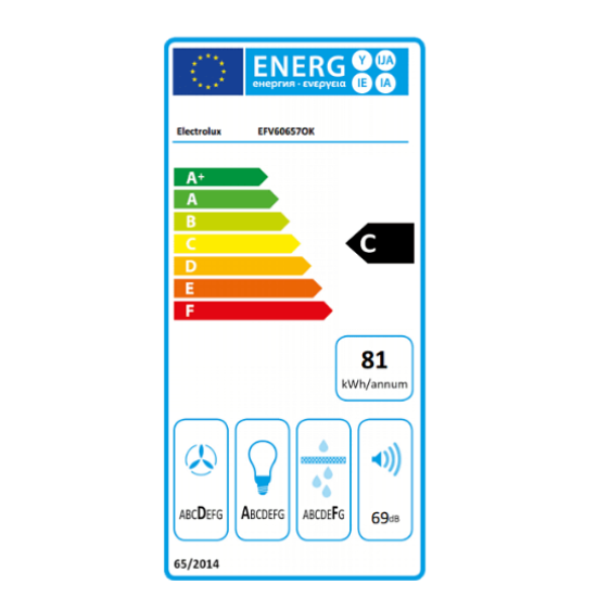 Electrolux EFV60657OK Kürtős páraelszívó, 3 fokozat, 60 cm