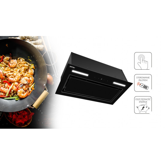 MPM MPM-61-OWS-67 aláépíthető fekete 55cm konyhai elszívó érintőgombok, távirányító MPM61OWS67