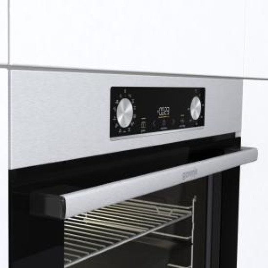 Gorenje BPS6737E14X beépíthető pirolitikus öntisztító sütő ExtraSteam gőzfunkcióval, 77L, 59.5x56.4x59.5 cm