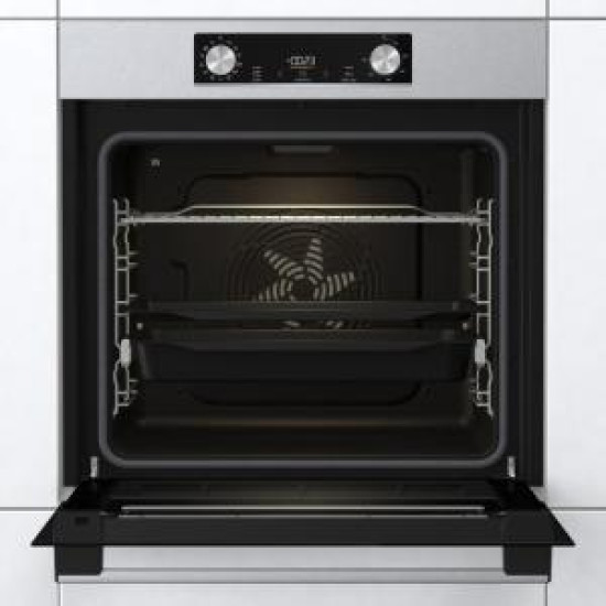 Gorenje BPS6737E14X beépíthető pirolitikus öntisztító sütő ExtraSteam gőzfunkcióval, 77L, 59.5x56.4x59.5 cm