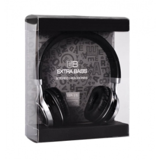 Audio Extra Bass mikrofonos fejhallgató EP-16 fekete