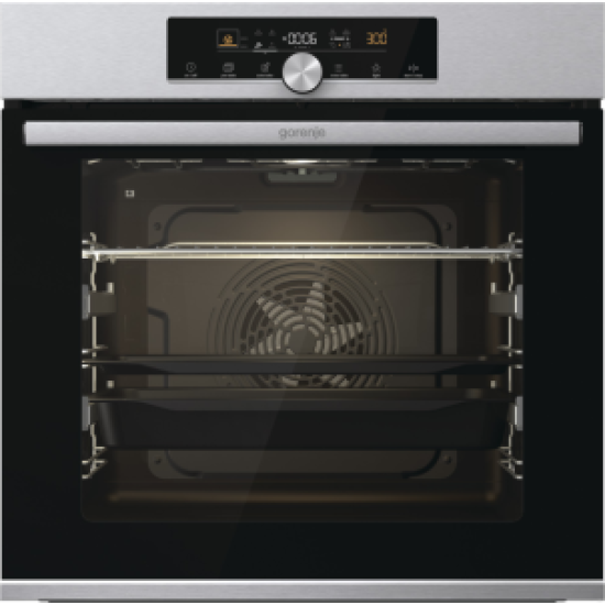 Gorenje BOS6747A01X beépíthető inox sütő ExtraSteam gőzfunkció 2 sütősín, 77L, 59.5x56.4x59.5 cm