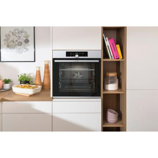 Gorenje BOS6747A01X beépíthető inox sütő ExtraSteam gőzfunkció 2 sütősín, 77L, 59.5x56.4x59.5 cm