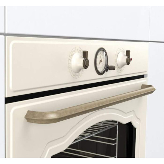 Gorenje BOS67372CLI beépíthető bézs rusztikus sütő ExtraSteam gőzfunkcióval, 59.5x56.4x59.5 cm,bézs szín 