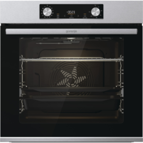 Gorenje BOS6737E13X beépíthető INOX sütő ExtraSteam gőzfunkcióval, "CLICK SYSTEM" áthelyezhető sütősín, 59.5x56.4x59.5 cm