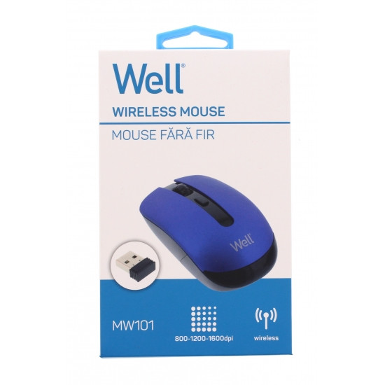 Well MOUSE-WLESS-MW101BE-WL, Vezeték nélküli Optikai egér