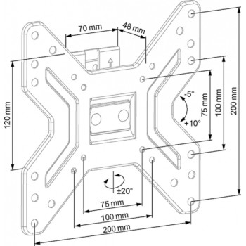 ECG LD174203 17“ - 42“ dönthető LED/LCD tv tartó VESA: 75×75 és 200×200