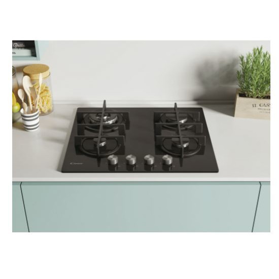 Candy CVG6BR4WPB fekete beépíthető gázfőzőlap