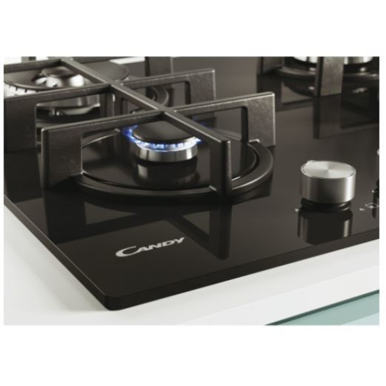 Candy CVG6BR4WPB fekete beépíthető gázfőzőlap