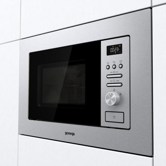 Gorenje BM201AG1X beépíthető mikrosütő, 800W, 20L, 59.5x32.5x38.8 cm, inox