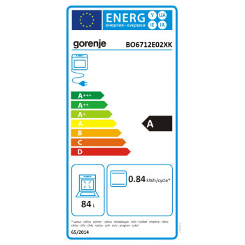 Gorenje BO6712E02XK beépíthető inox sütő, 84L, 59.5x56.4x59.5 cm, inox szín 