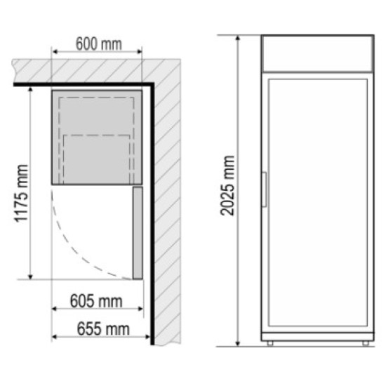 Snaige CD40DM-S3JJ1EX fekete üvegajtós hűtőszekrény 60x60x200,25 cm, 385 liter