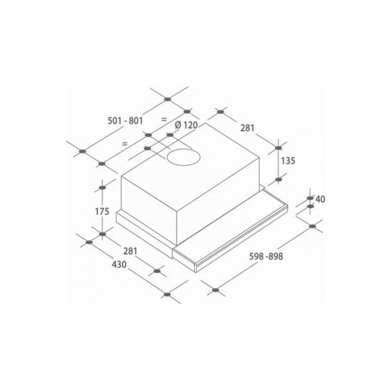 Candy CBT625/2X Beépíthető / teleszkópos páraelszívó