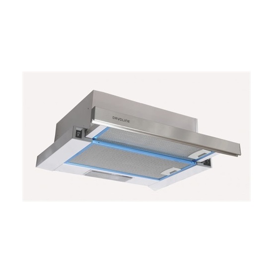 Davoline ECO WHITE IX 60 D beépíthető kihúzható 60cm inox/ fehér konyhai elszívó