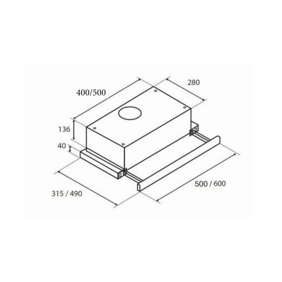 Davoline ECO WHITE IX 60 D beépíthető kihúzható 60cm inox/ fehér konyhai elszívó