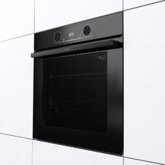 Gorenje BPS6737E14BG beépíthető pirolitikus öntisztító fekete sütő 77L, ExtraSteam gőzfunkcióval, 59.5x56.4x59.5 cm, fekete