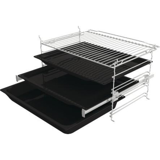 Gorenje BPS6737E14BG beépíthető pirolitikus öntisztító fekete sütő 77L, ExtraSteam gőzfunkcióval, 59.5x56.4x59.5 cm, fekete