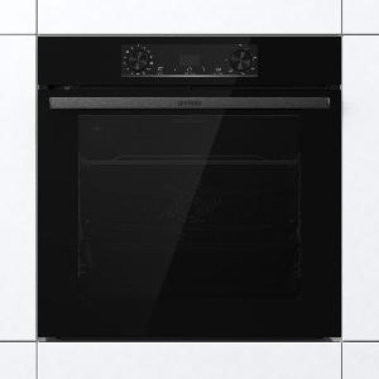 Gorenje BPS6737E14BG beépíthető pirolitikus öntisztító fekete sütő 77L, ExtraSteam gőzfunkcióval, 59.5x56.4x59.5 cm, fekete