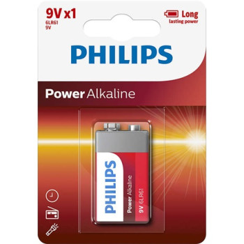 Philips 6LR61P1B /10 9 V Power Alkaline 9V elem