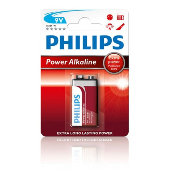 Philips 6LR61P1B /10 9 V Power Alkaline 9V elem