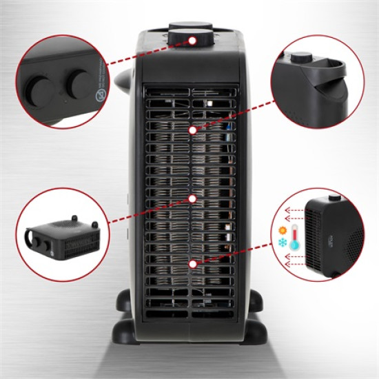 Adler AD7725 Black ventilátoros hősugárzó 1000/2000W