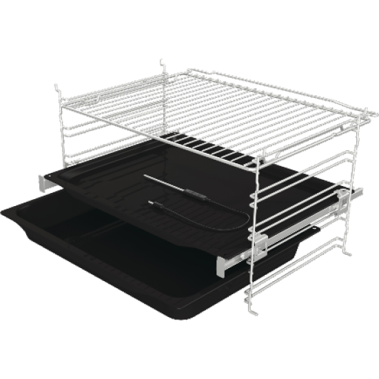 Gorenje BOS6737E13BG beépíthető fekete sütő húsmag hőmérővel "CLICK SYSTEM" áthelyezhető teleszkópos sütősín