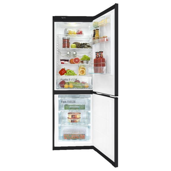 Snaigé RF56SM-S5JJ2FO fekete alulfagyasztós kombinált hűtőszekrény 185x60x65cm